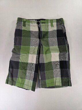 Ocean Current Boys Shorts Green Gray Black White Squared Size 8